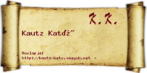 Kautz Kató névjegykártya